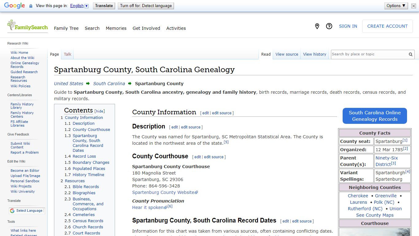 Spartanburg County, South Carolina Genealogy • FamilySearch