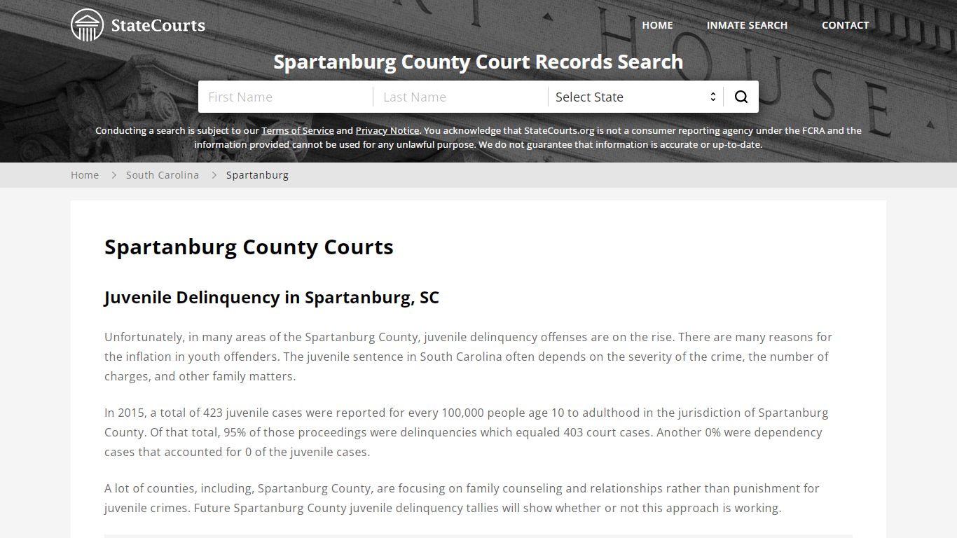 Spartanburg County, SC Courts - Records & Cases - StateCourts